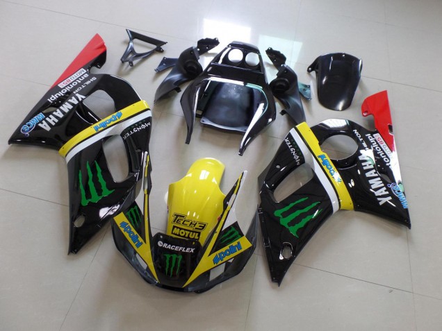 Buy 1998-2002 Black Yellow Monster Yamaha YZF R6 Bike Fairings