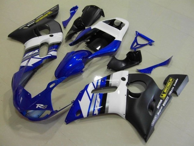 Buy 1998-2002 Blue White and Black Yamaha YZF R6 Motorcylce Fairings