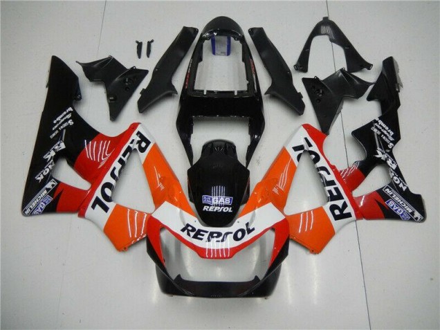 Buy 2000-2001 Orange Red Black Repsol Honda CBR900RR 929RR Motorbike Fairing Kits