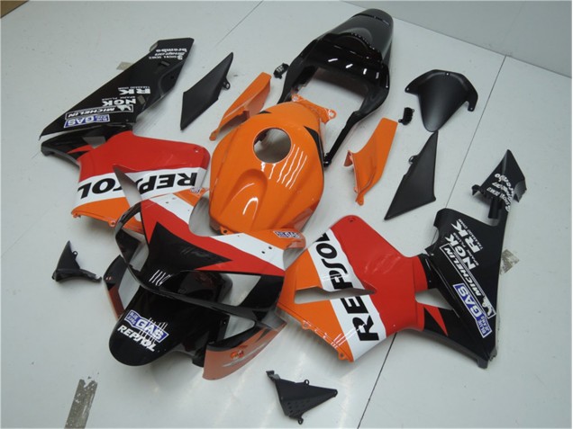 Buy 2003-2004 Orange Red Black Repsol Honda CBR600RR Motor Bike Fairings