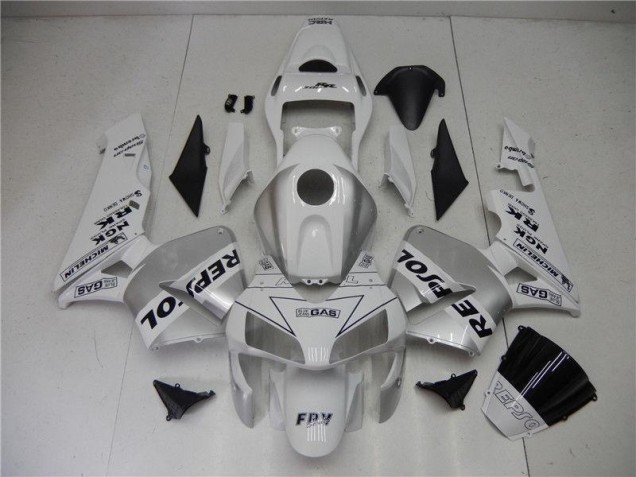 Buy 2003-2004 Silver White Black Repsol Honda CBR600RR Motorcycle Fairings Kit