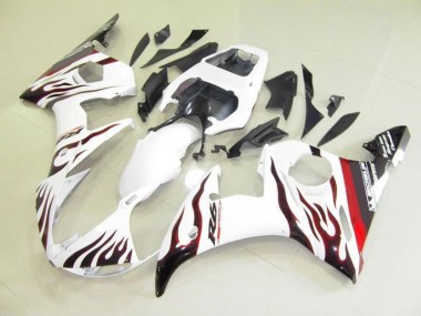 Buy 2003-2005 White and Flame Yamaha YZF R6 Bike Fairing