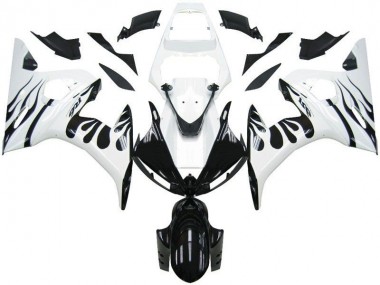 Buy 2003-2005 White Flame Black Yamaha YZF R6 Motorcycle Fairings Kits