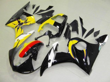 Buy 2003-2005 Moon Black Yellow Yamaha YZF R6 Motorcycle Fairings Kits