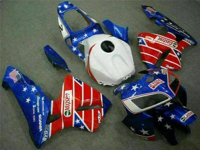 Buy 2005-2006 Blue Red Cycle World Castrol Honda CBR600RR Motorcycle Fairings Kit