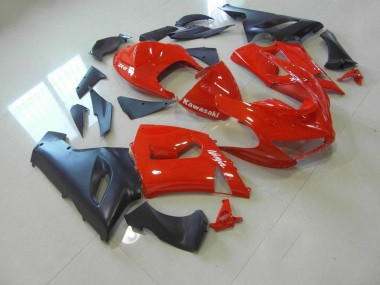 Buy 2005-2006 Red and Matte Black Kawasaki ZX6R Bike Fairings