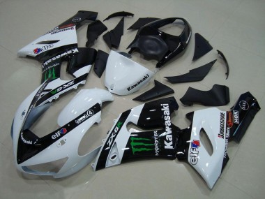 Buy 2005-2006 White Monster Kawasaki ZX6R Motor Bike Fairings