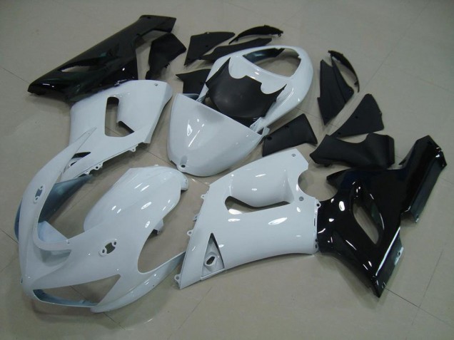 Buy 2005-2006 White Black Kawasaki ZX6R Replacement Motorcycle Fairings