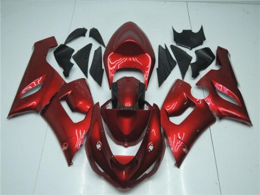 Buy 2005-2006 Candy Red Kawasaki ZX6R Motorcycle Fairing Kits