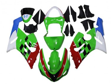 Buy 2005-2006 Green Red White Blue Kawasaki ZX6R Bike Fairings