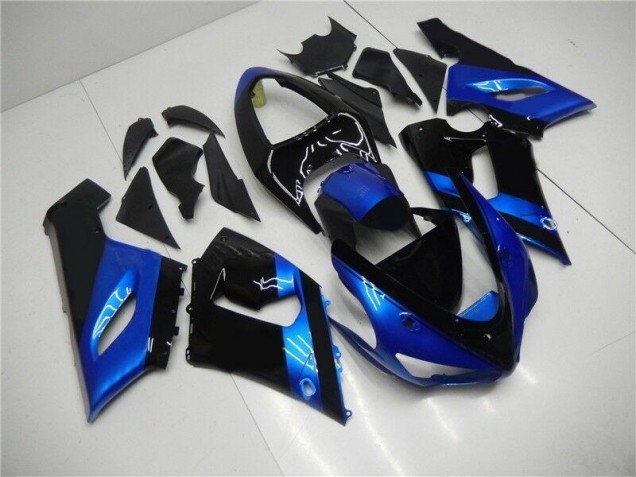 Buy 2005-2006 Blue Black Kawasaki ZX6R Motorcycle Fairing Kits