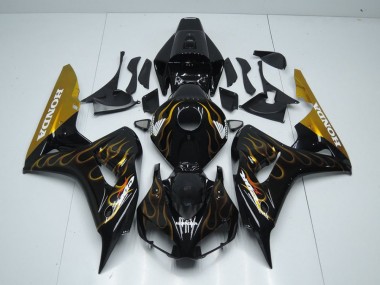 Buy 2006-2007 Black Gold Flame Honda CBR1000RR Motor Bike Fairings