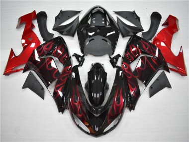 Buy 2006-2007 Red Flame Kawasaki ZX10R Motorcycle Fairings Kit