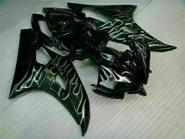 Buy 2006-2007 Silver Flame Black Yamaha YZF R6 Motor Fairings