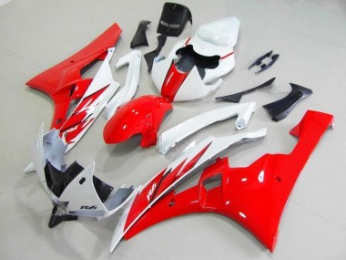 Buy 2006-2007 Red White Yamaha YZF R6 Motorcycle Fairings Kit