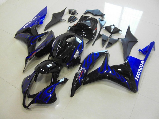 Buy 2007-2008 Black Blue Flame Honda CBR600RR Motorbike Fairings