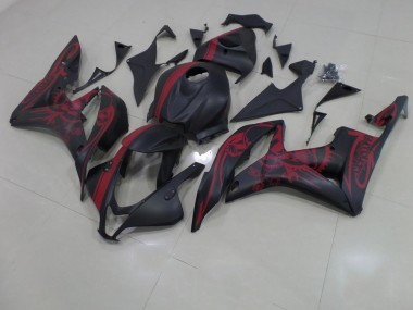 Buy 2007-2008 Matte Black Red Skull with Stripe Honda CBR600RR Motorcycle Fairing