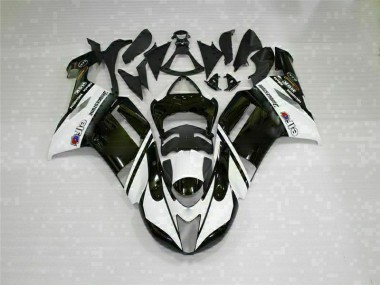 Buy 2007-2008 Black White Kawasaki ZX6R Bike Fairings