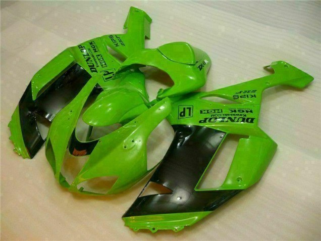 Buy 2007-2008 Green Black Dunlop Kawasaki ZX6R Motorbike Fairing Kits