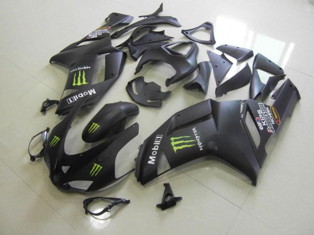 Buy 2007-2008 Matte Black Monster Kawasaki ZX6R Moto Fairings