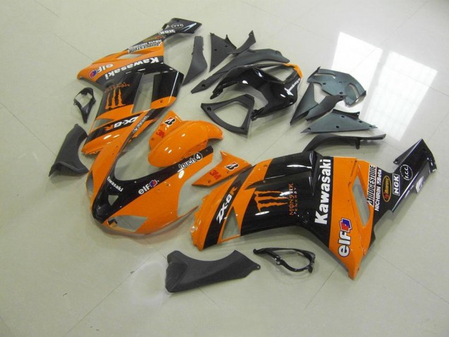 Buy 2007-2008 Orange Monster Kawasaki ZX6R Motor Fairings