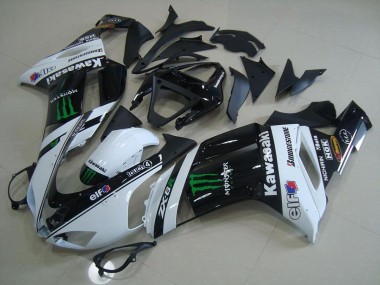 Buy 2007-2008 White Monster Kawasaki ZX6R Motorcycle Fairings