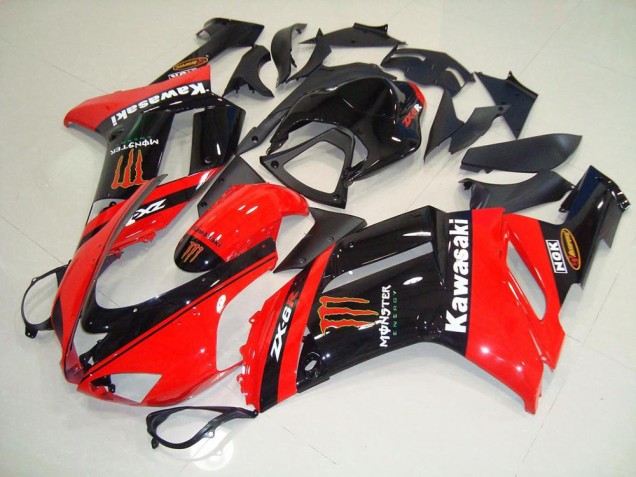 Buy 2007-2008 Monster In Red Kawasaki ZX6R Motorcycle Fairing Kit