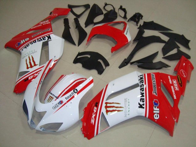 Buy 2007-2008 Red and White Kawasaki ZX6R Bike Fairing