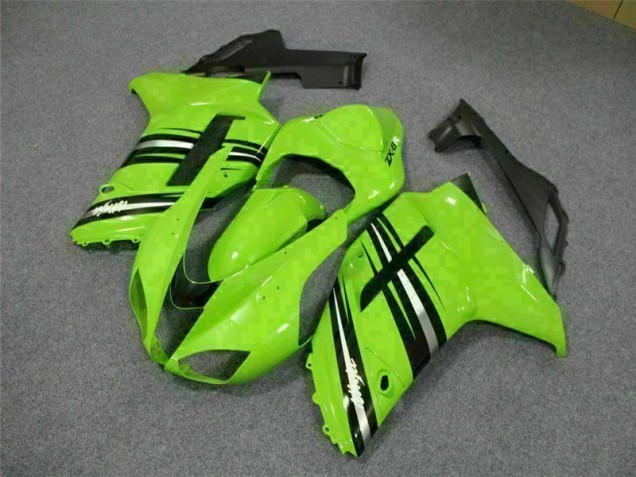 Buy 2007-2008 Green Black Kawasaki ZX6R Motorcycle Fairings Kit