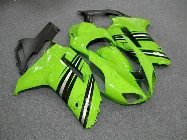 Buy 2007-2008 Green Black Kawasaki ZX6R Motorcycle Fairings Kit