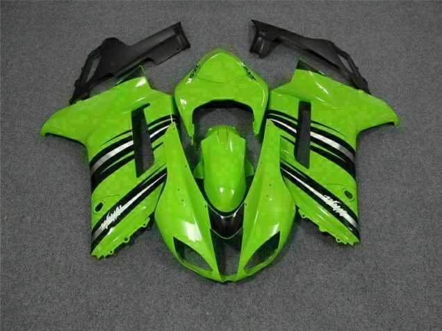 Buy 2007-2008 Green Black Kawasaki ZX6R Motorcycle Fairings Kit