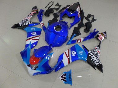 Buy 2007-2008 Blue White Black Stickers Yamaha YZF R1 Motorcycle Fairing