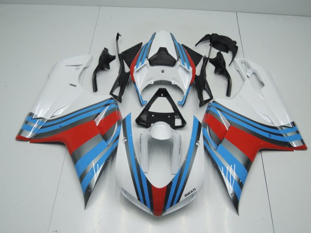 Buy 2007-2014 Blue White Red Ducati 848 1098 1198 Motorcyle Fairings