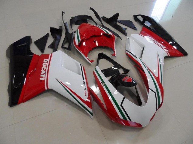 Buy 2007-2014 Red White Ducati 848 1098 1198 Motorcycle Fairings Kit