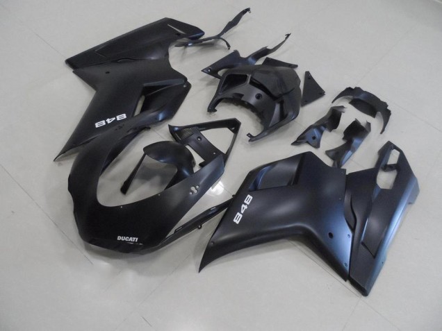 Buy 2007-2014 Matte Black with White 848 Ducati 848 1098 1198 Motorbike Fairings