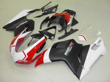 Buy 2007-2014 Matte Black White Red Ducati 848 1098 1198 Motorcycle Fairing Kit