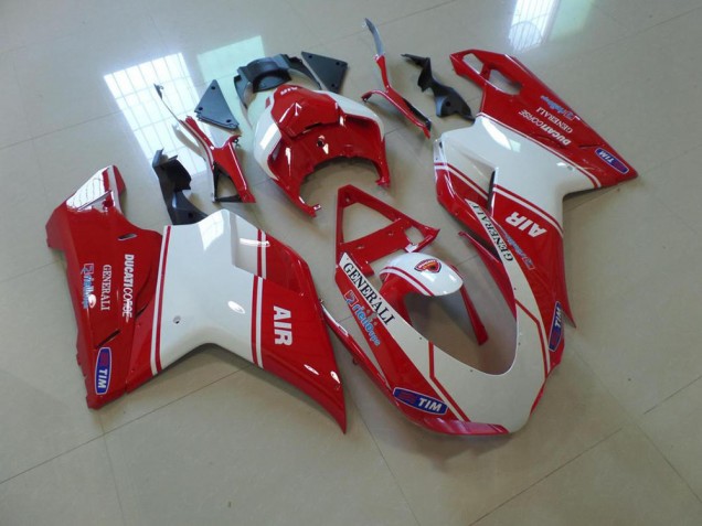 Buy 2007-2014 Red and White Air Ducati 848 1098 1198 Motorbike Fairing