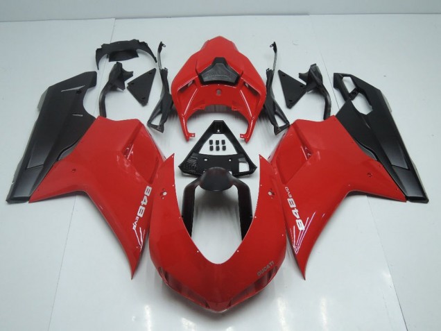 Buy 2007-2014 OEM Style Red with Matte Black Side Ducati 848 1098 1198 Motor Bike Fairings