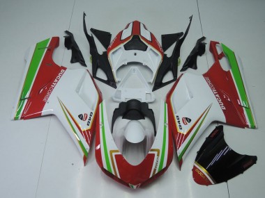 Buy 2007-2014 Red White and Green Ducati 848 1098 1198 Replacement Motorcycle Fairings