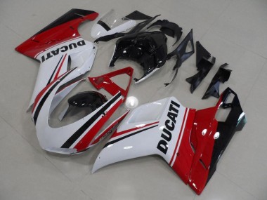 Buy 2007-2014 Red White Black Ducati 848 1098 1198 Bike Fairing Kit