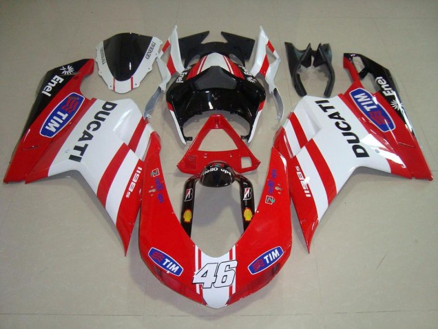 Buy 2007-2014 Red White 46 Ducati 848 1098 1198 Motorcycle Bodywork