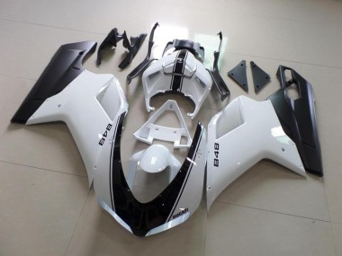 Buy 2007-2014 White and Black Stripe Ducati 848 1098 1198 Replacement Fairings