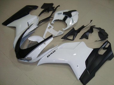 Buy 2007-2014 White Matte Black Ducati 848 1098 1198 Motorcycle Fairing