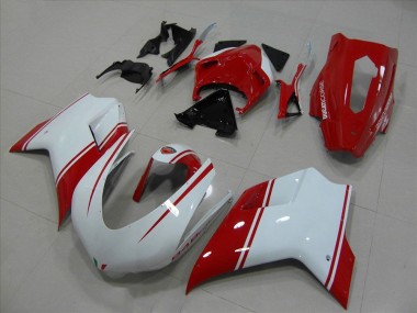 Buy 2007-2014 White and Red Racing Version Ducati 848 1098 1198 Motorbike Fairing