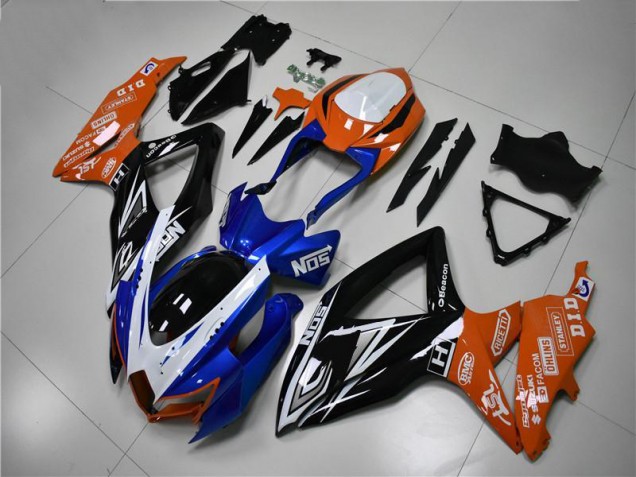 Buy 2008-2010 Blue Orange Suzuki GSXR 600/750 Motorcycle Fairings Kit