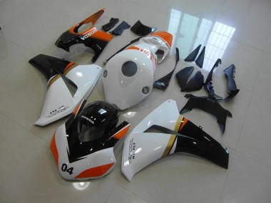 Buy 2008-2011 White and Black and Orange Race Honda CBR1000RR Motorcycle Fairing