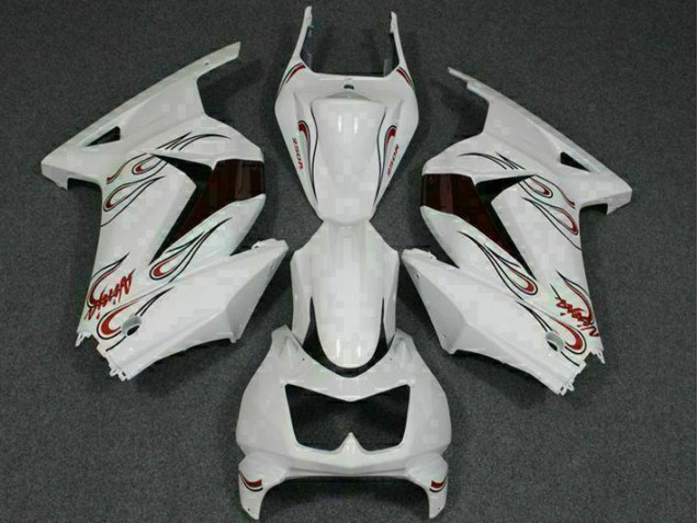 Buy 2008-2012 White Red Kawasaki EX250 Motorcylce Fairings