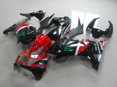 Buy 2008-2012 Red and Black Monster Kawasaki ZX250R Bike Fairings