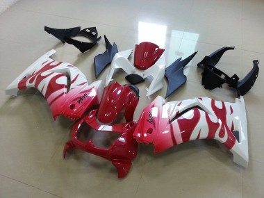 Buy 2008-2012 Pink Red Flame Kawasaki ZX250R Motorcycle Replacement Fairings