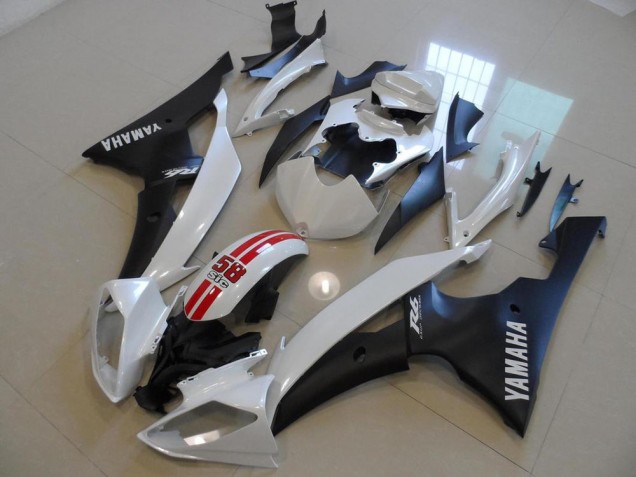 Buy 2008-2016 Pearl White and Black 58 Sic Yamaha YZF R6 Bike Fairing